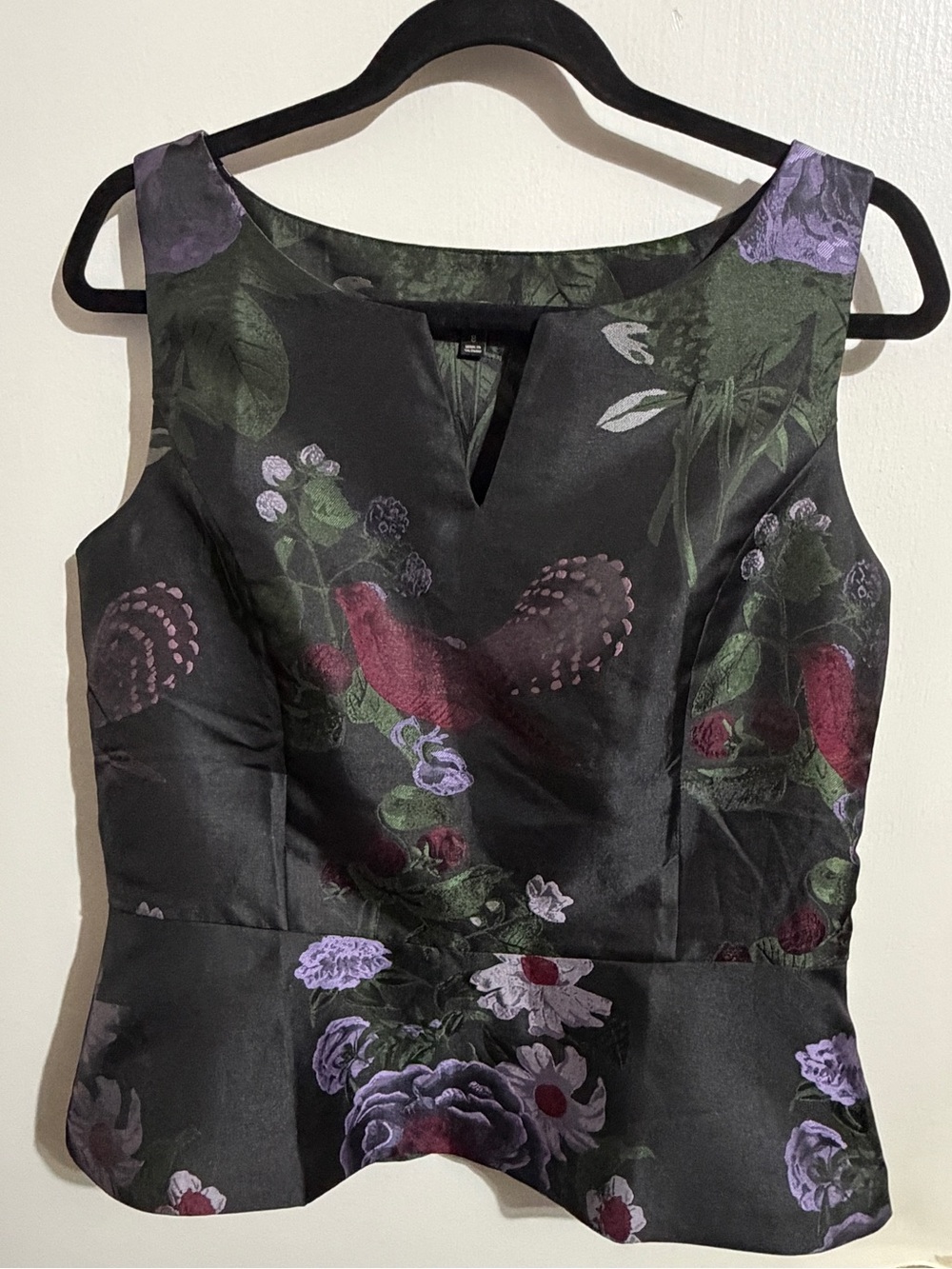 ✨ Talbots Floral Jacquard Peplum Shell Top – Size 8 ✨